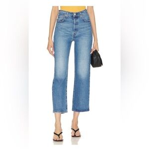 Levi's Light Blue High-Rise Cropped Straight Jeans